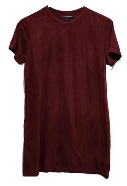 Brandy Melville Short Sleeve Tunic Top Maroon One Size